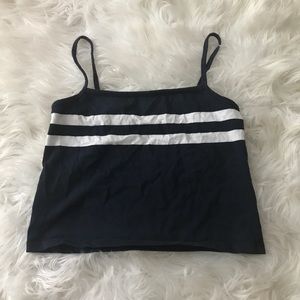 Brandy Melville blue and white striped top